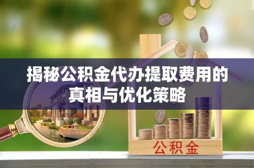 卫东揭秘公积金代办提取费用的真相与优化策略