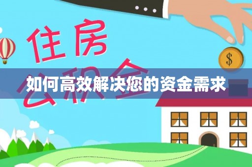 卫东如何高效解决您的资金需求